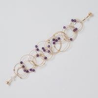 Amethyst on Gold Cable with Gold Hardware