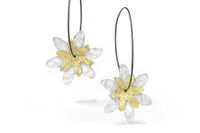 Textured Silver and Gold Bloom Earrings