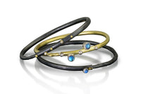 Top to bottom: Oxidized Diamond, Gold Double Moonstone, Oxidized Single Moonstone | Photo by Cole Rodger Photographics