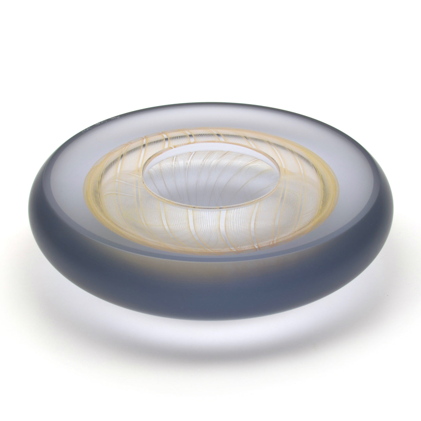Facet Bowl in Midnight Blue with Gold Thread