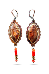 Orange Lace Earrings