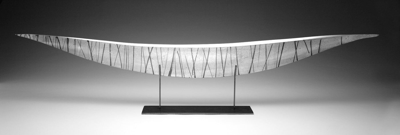 Silver Boat with Black Stripes