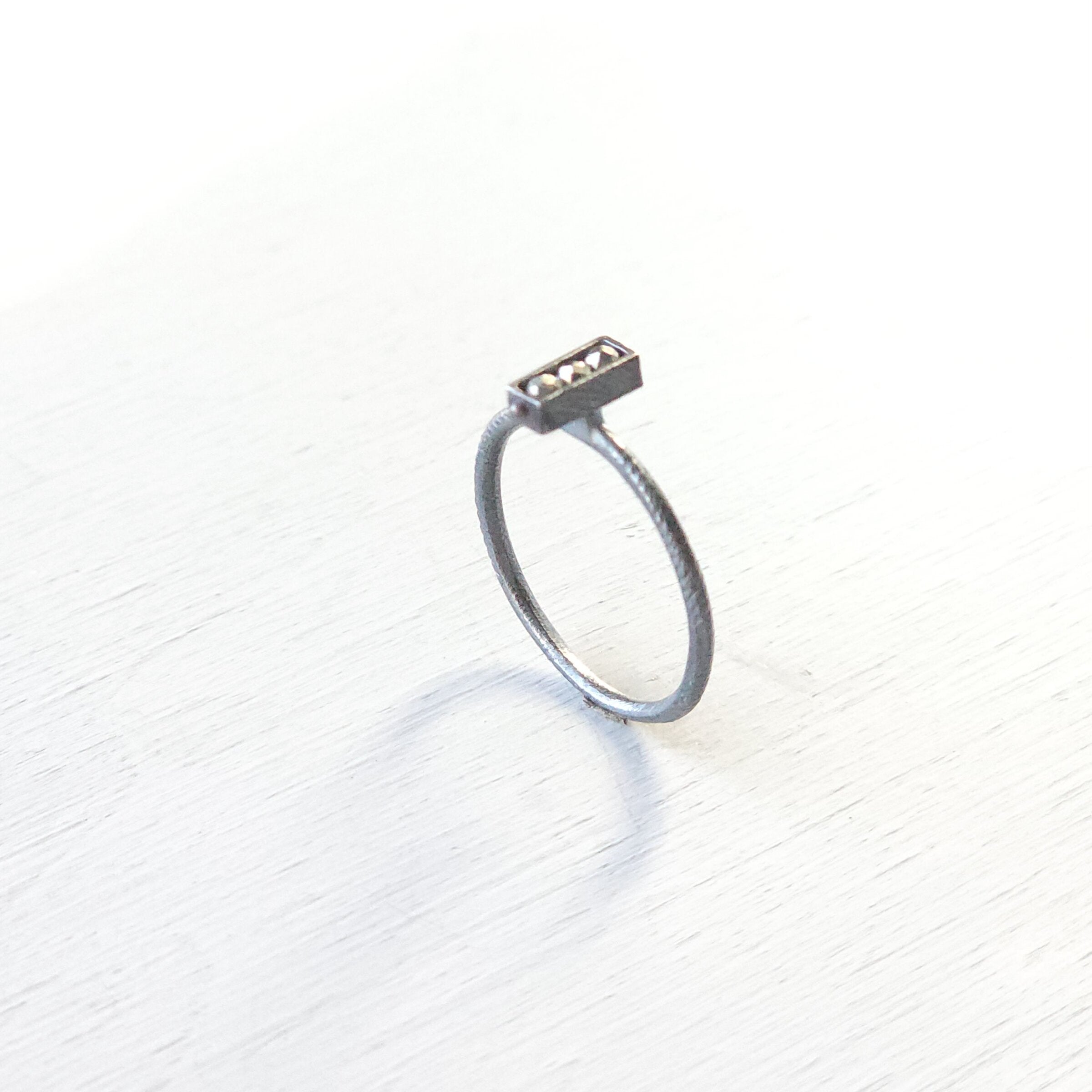 Vertical Three Stone Segment Stacking Ring