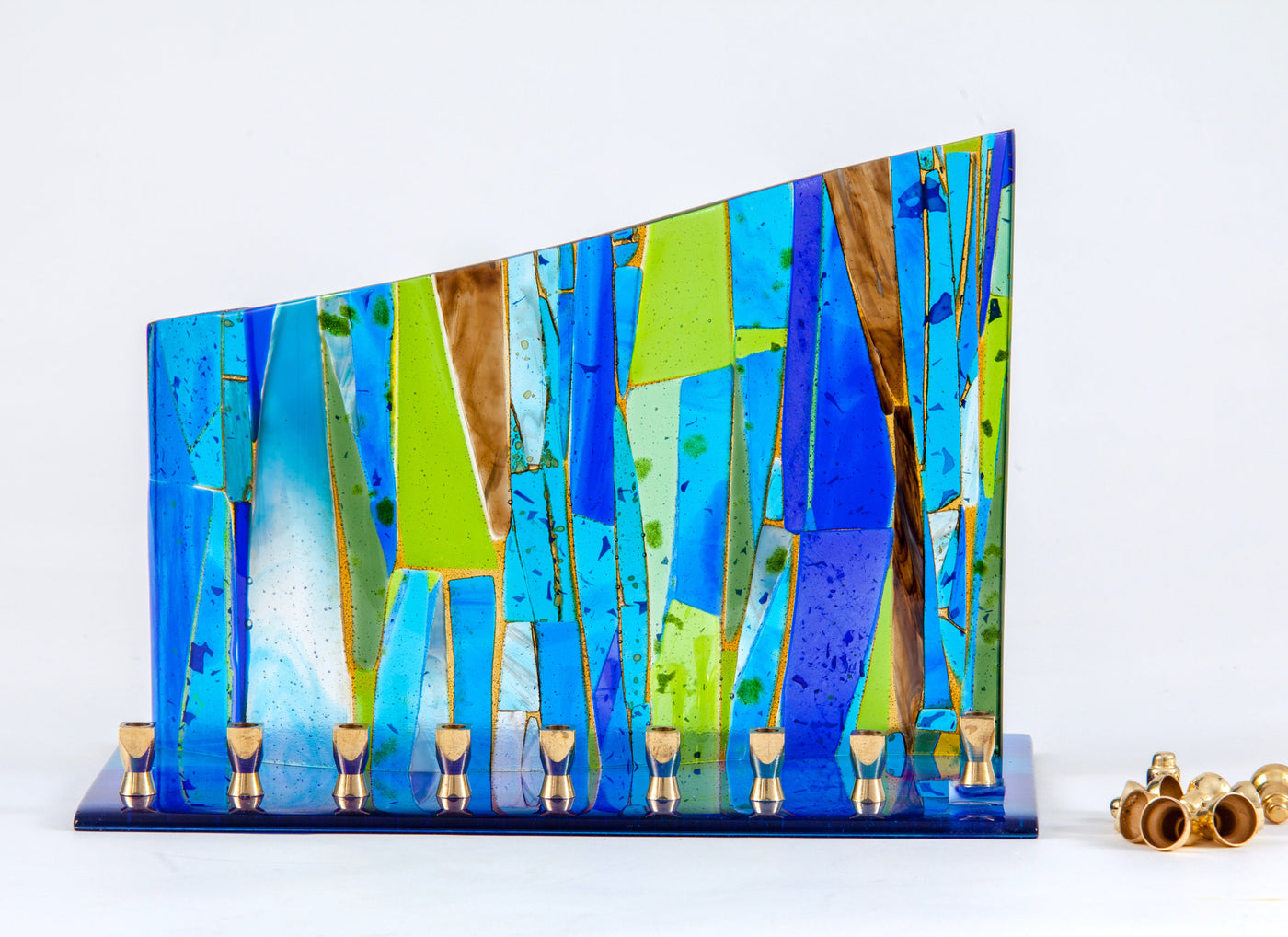 Abstract Blue Menorah