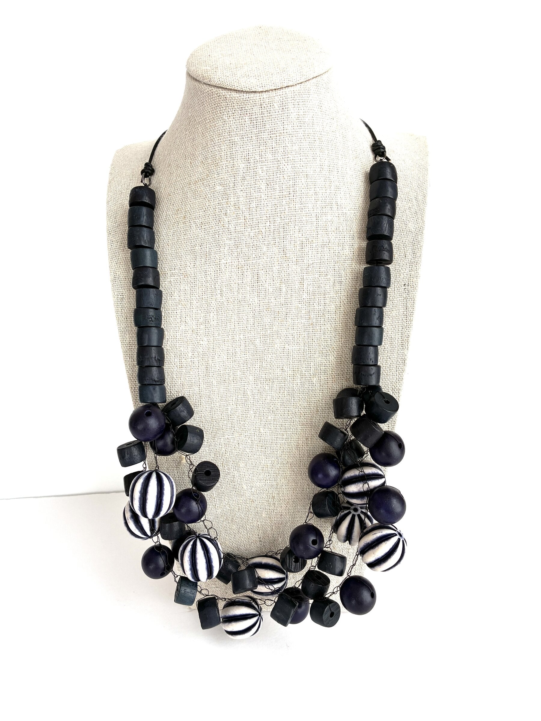 Navy Stripes Necklace