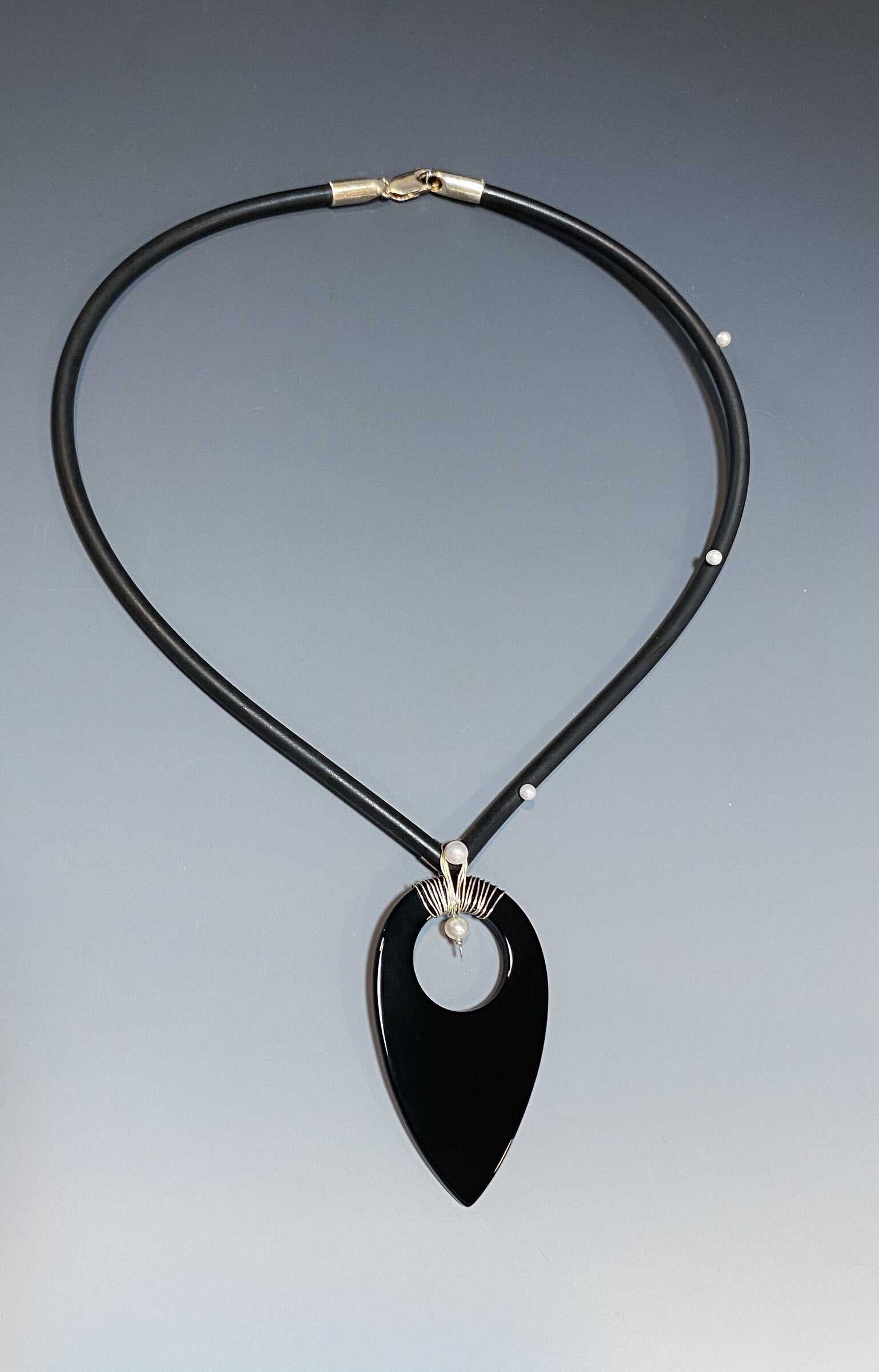 Black Onyx Teardrop Necklace