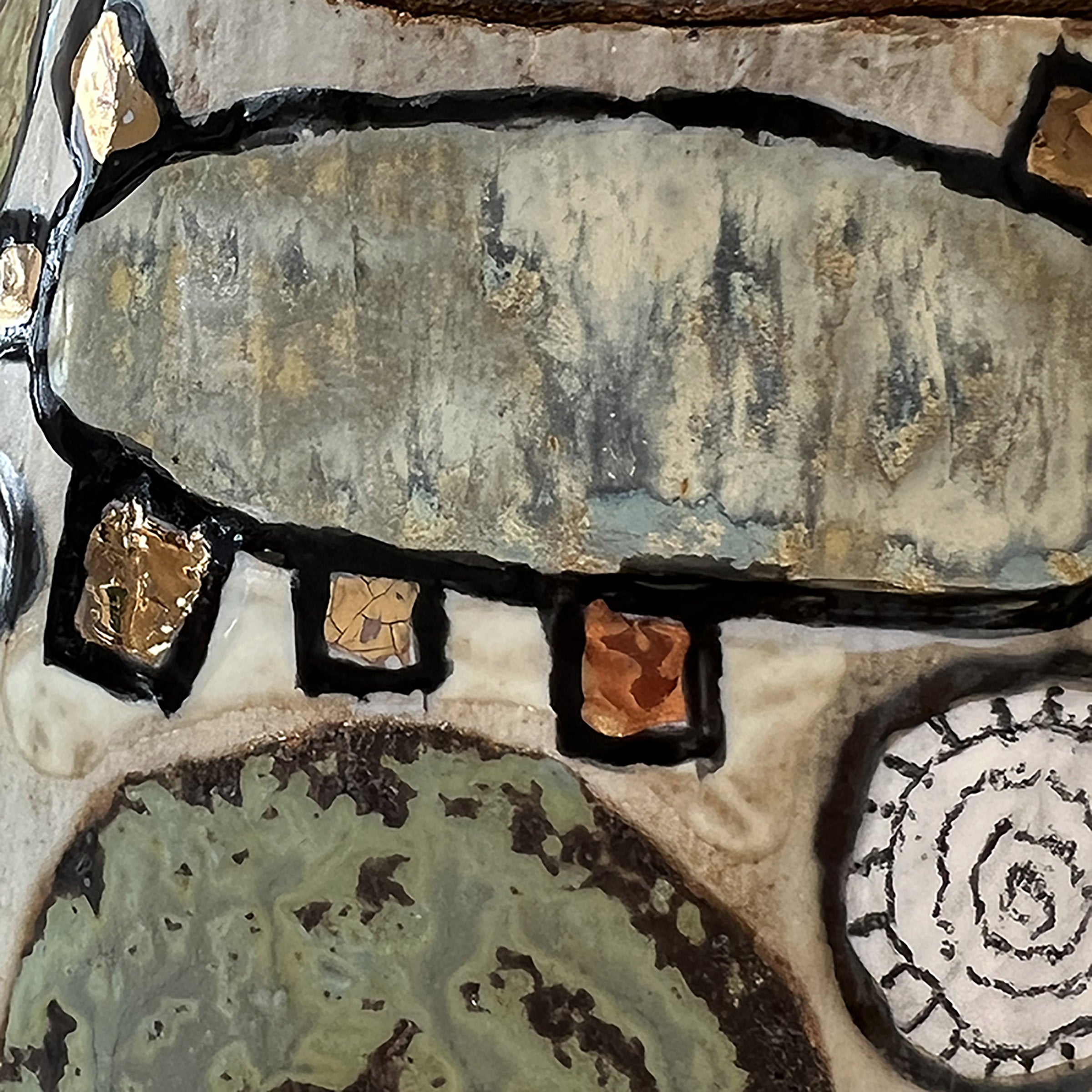 Rustic Abstract Tall Ceramic Box