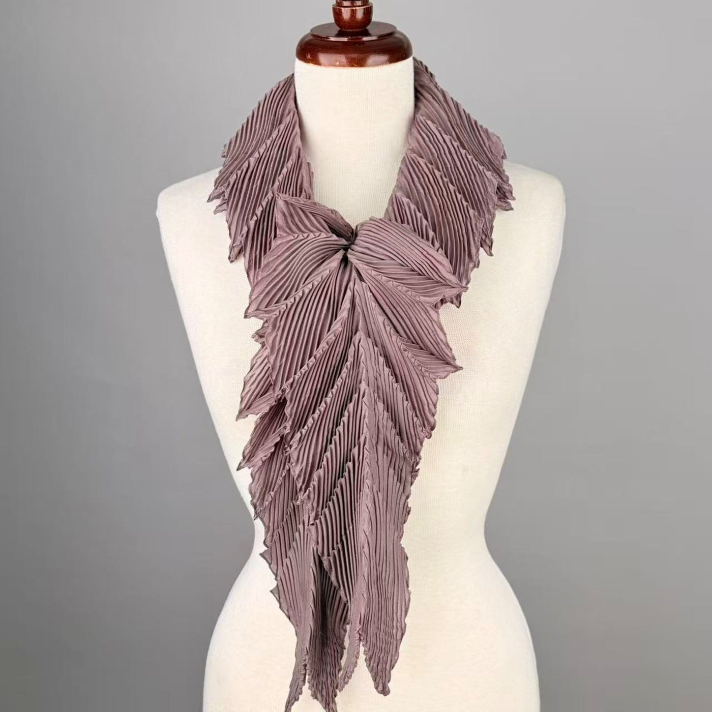 Feathered Pleated Scarf