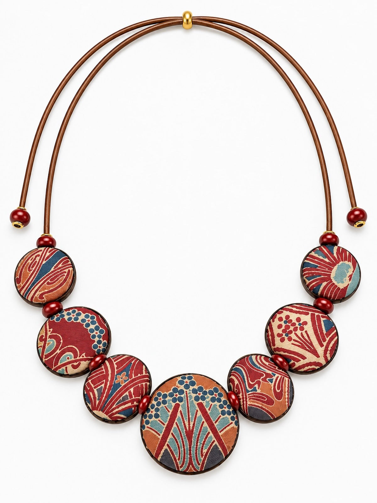 Art Nouveau Reversible Silk Necklace III