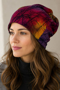 Hand Dyed Batik Wool Hat