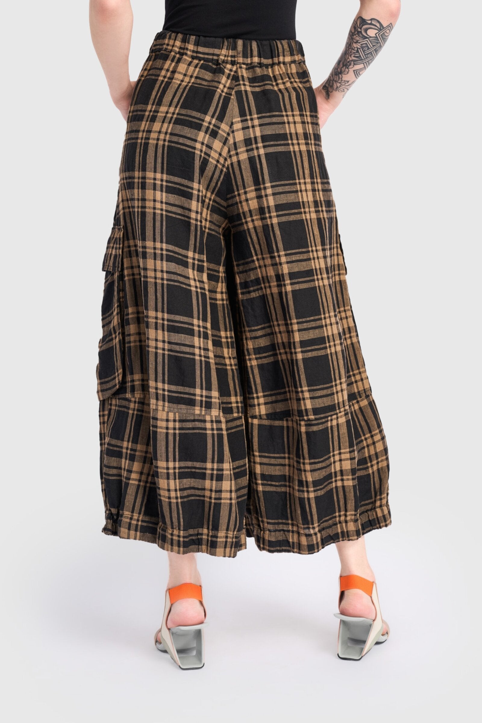Linen Wide Leg Cargo Pant