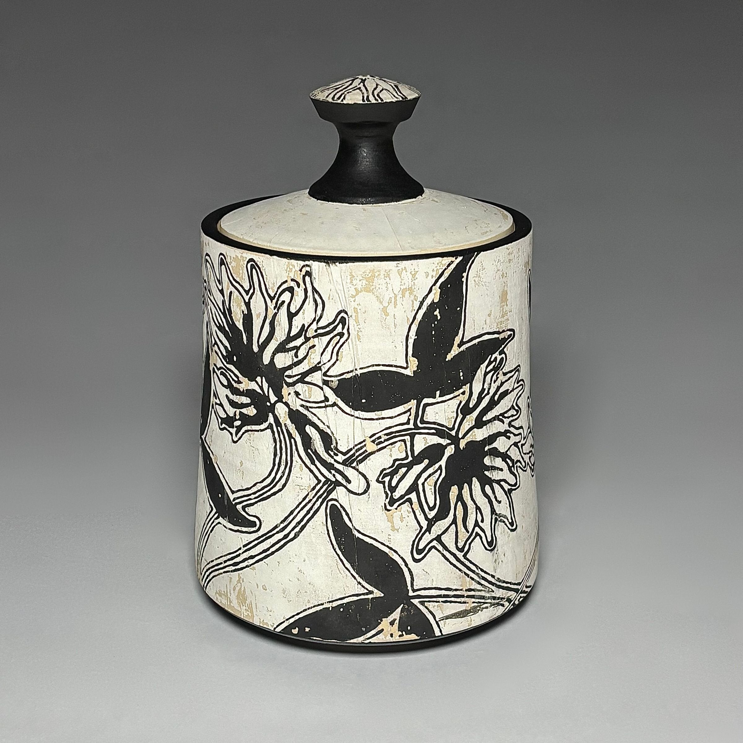 Floral Print Lidded Jar