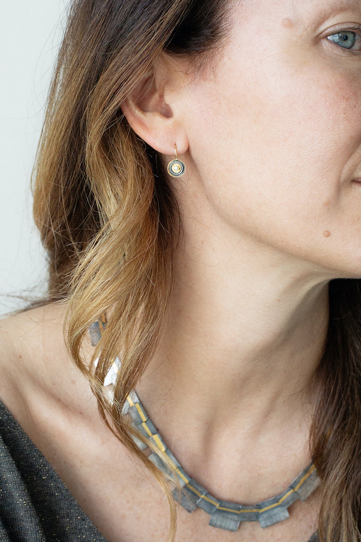 Mixed Metals and Diamond Birch Earrings