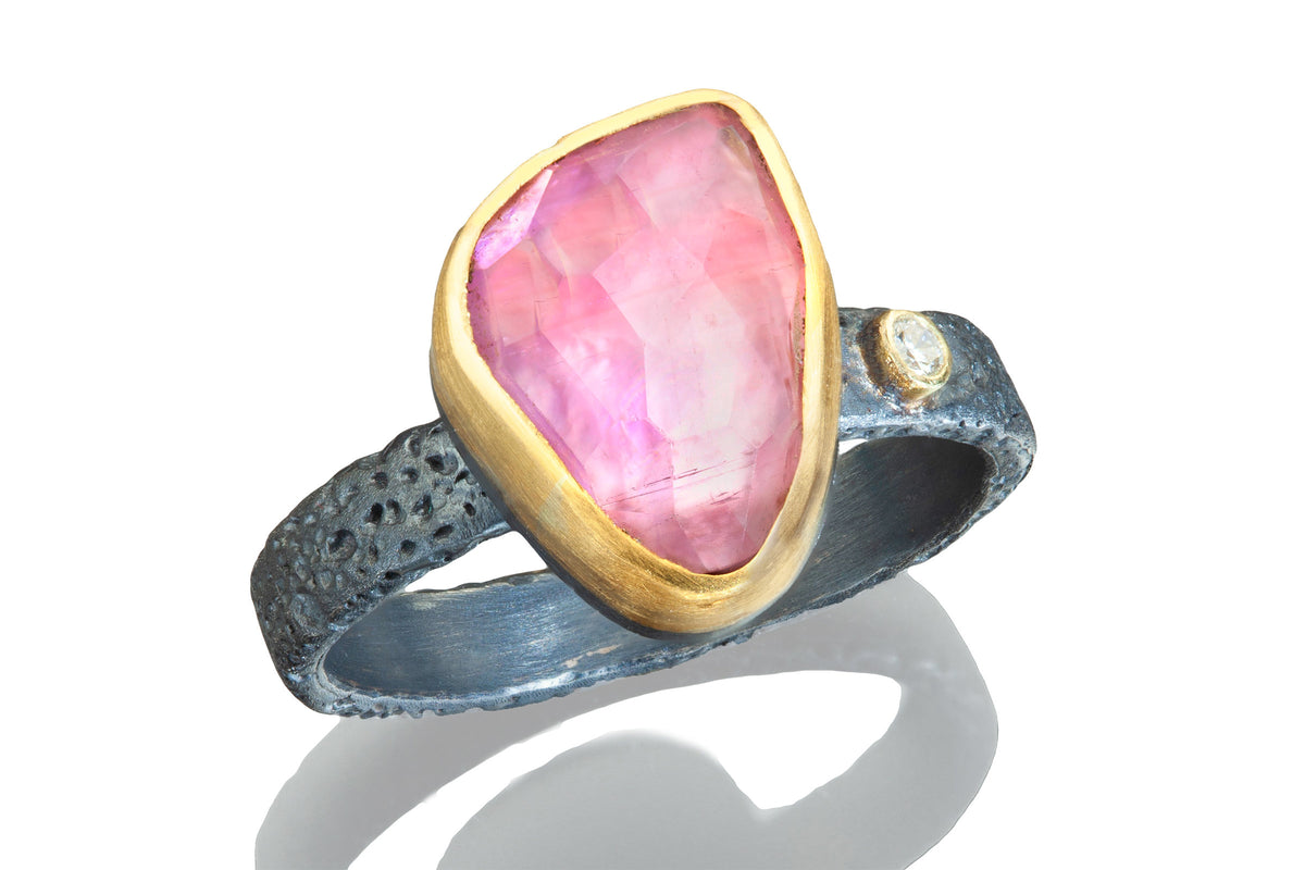 Zora Ring with Pink Tourmaline and Diamond