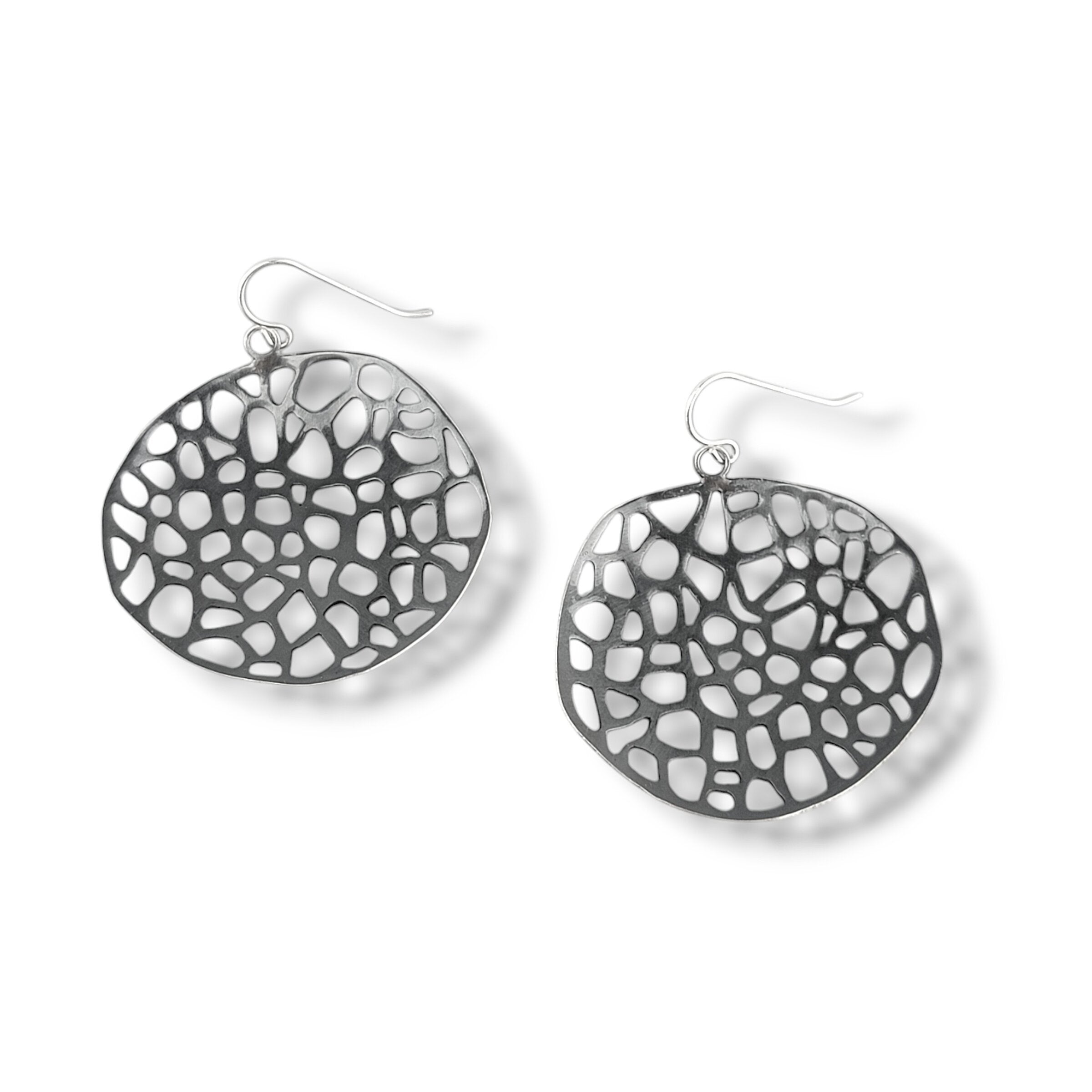 Large Pierced Disk Earrings
