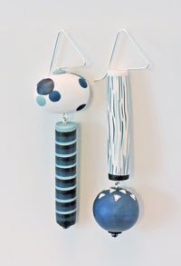 Marine Blue Asymmetrical Dangle Earrings