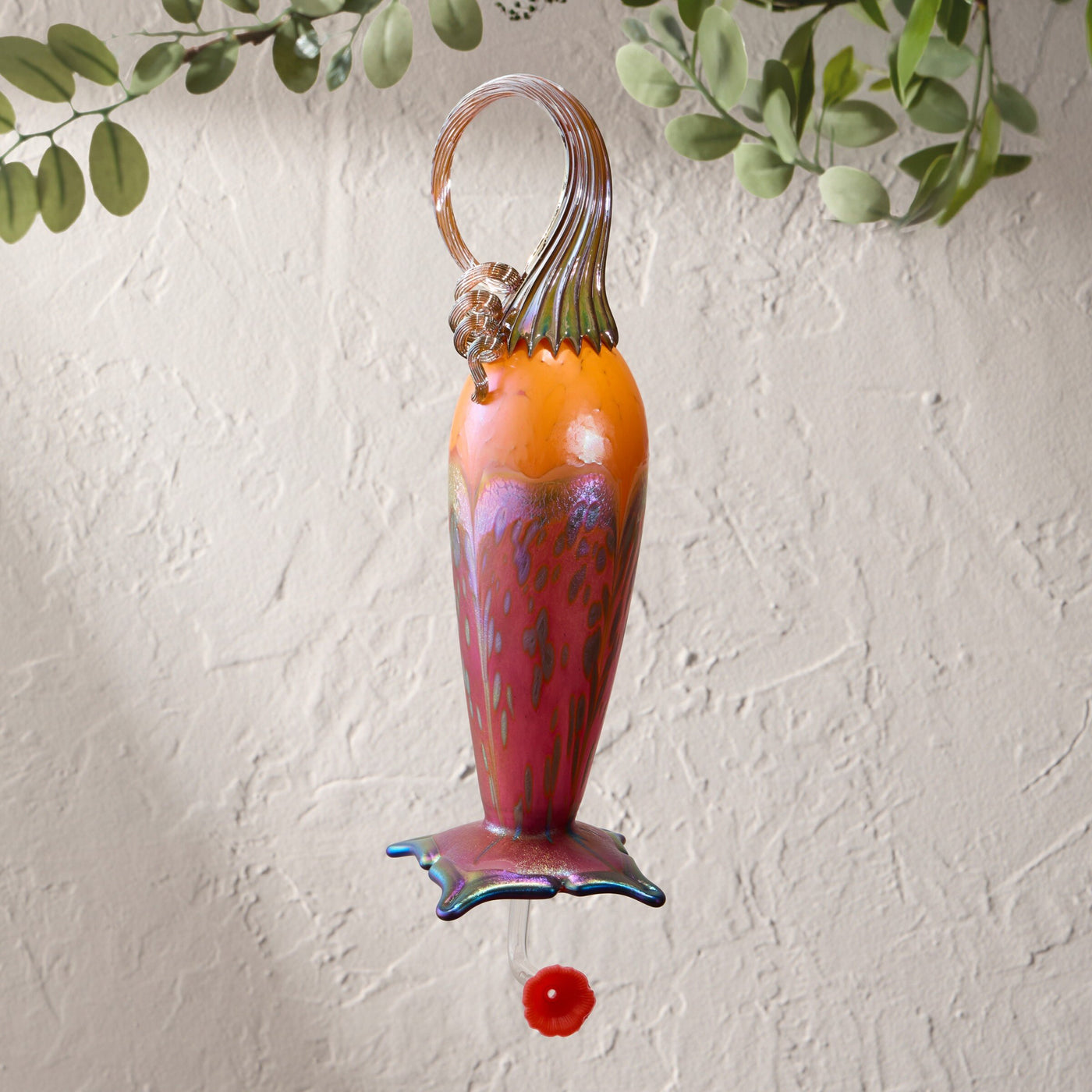 Orange Top Gold Ruby Hummingbird Feeder