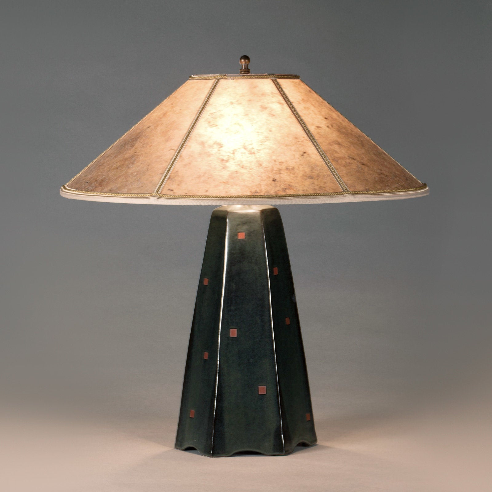 Hopewell Lamp in Onyx with Rust Squares · Artful Home