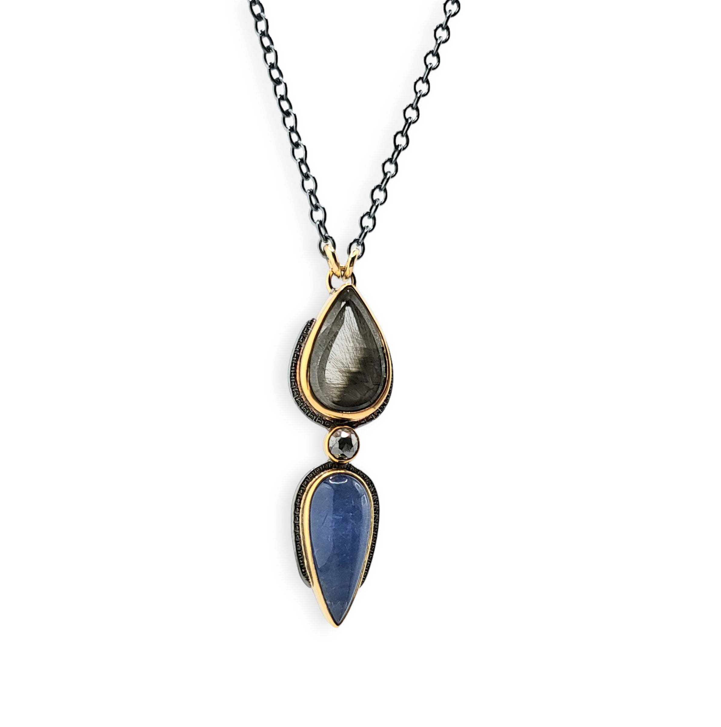 Rutilated & Dumortierite Quartz Necklace