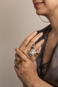 Pearl & Citrine Signature Coral Ring