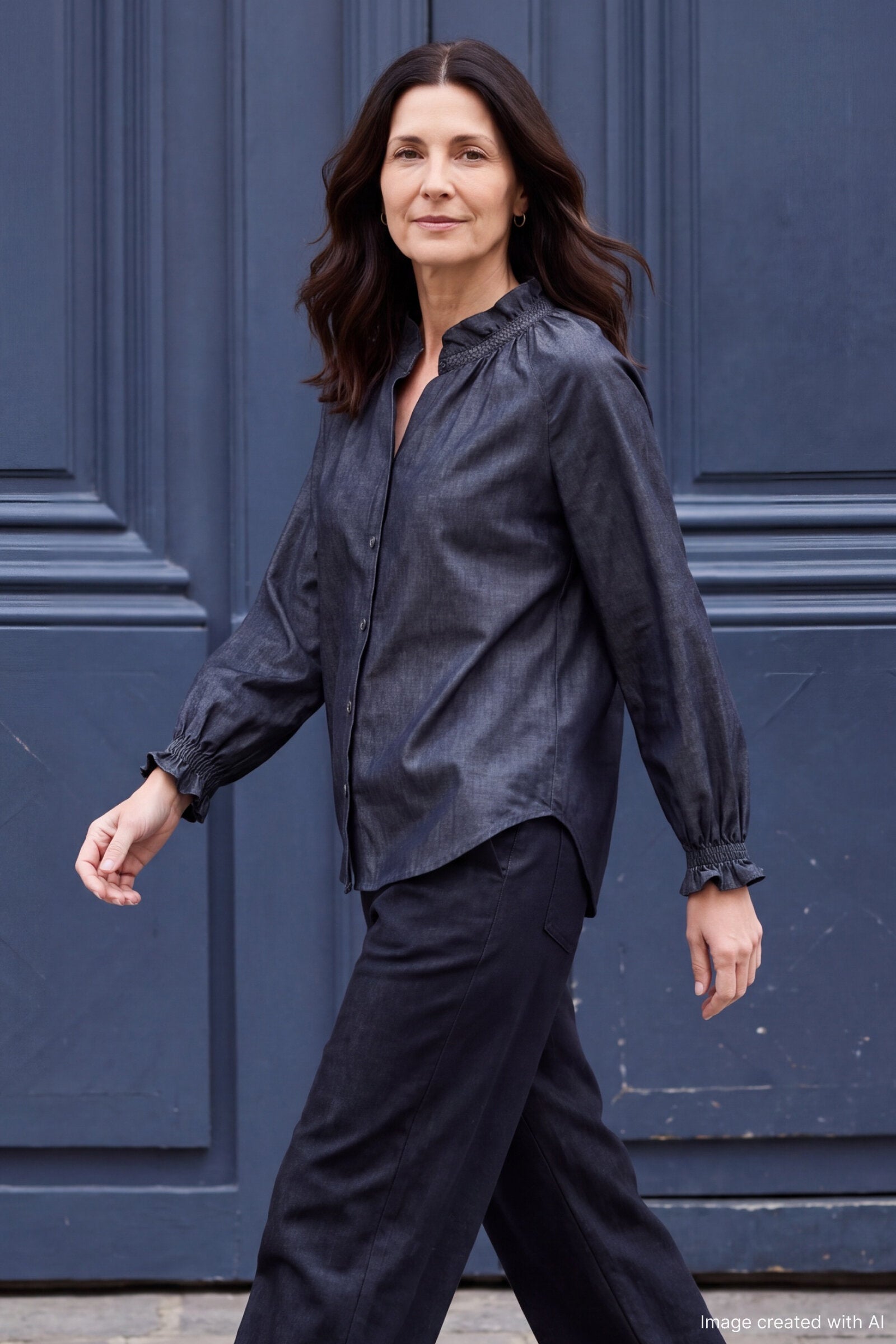 Chambray Beatrice Blouse