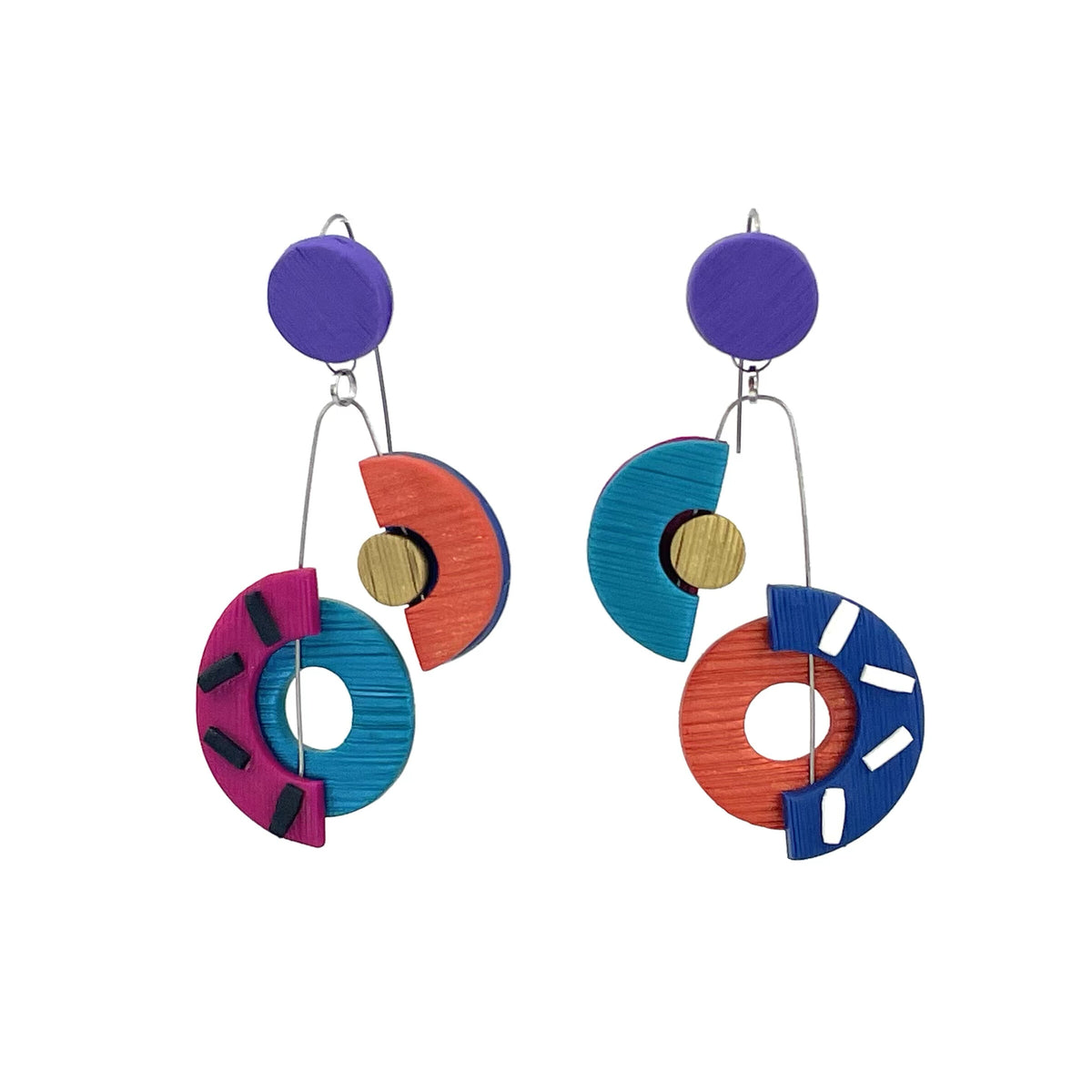 Red & Blue Classical Notes Earrings