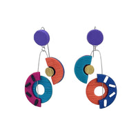 Red & Blue Classical Notes Earrings