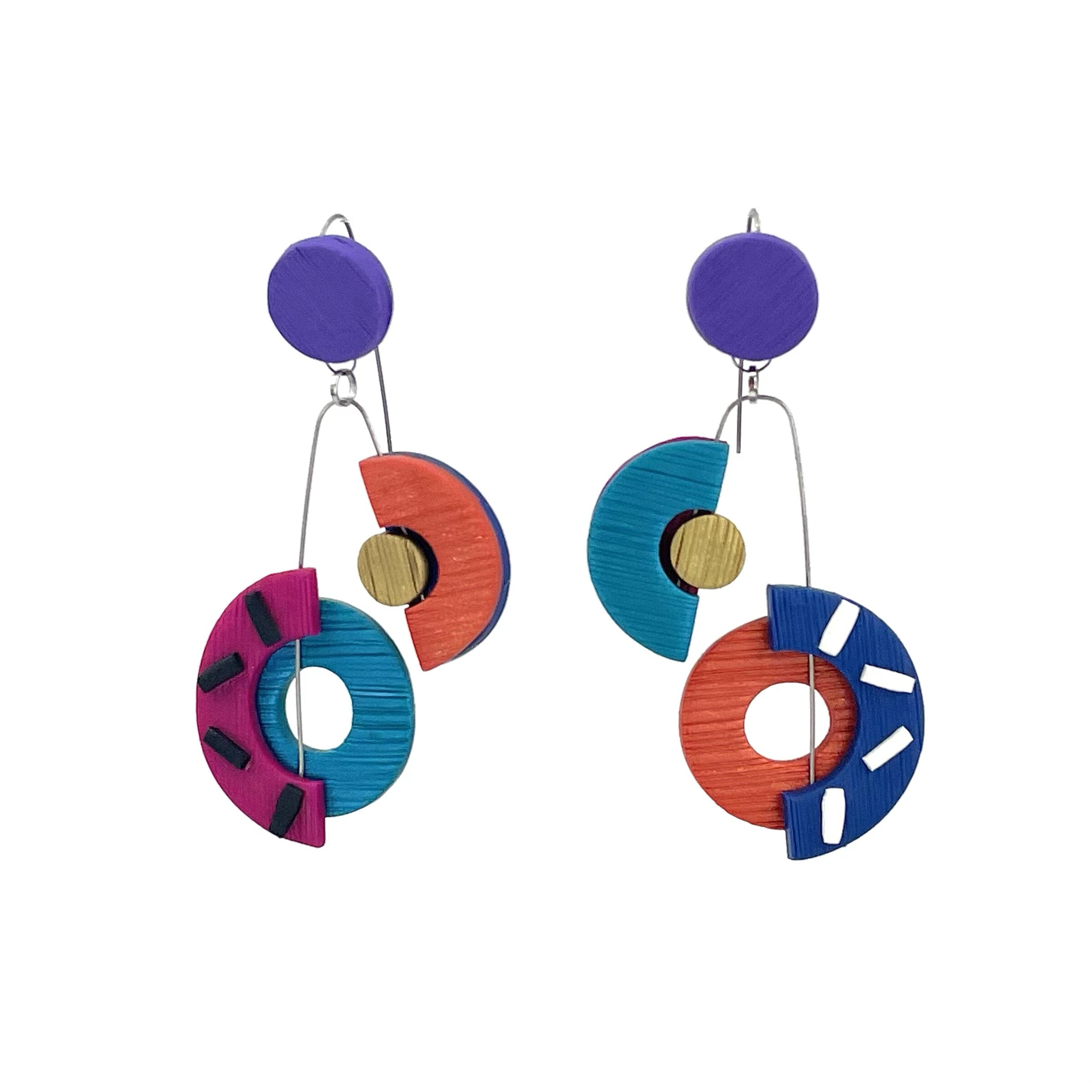 Red & Blue Classical Notes Earrings
