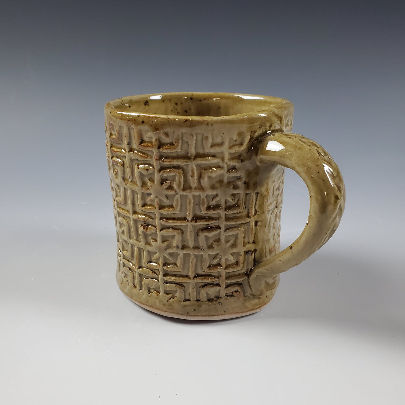 Amber Celadon Handbuilt Mug