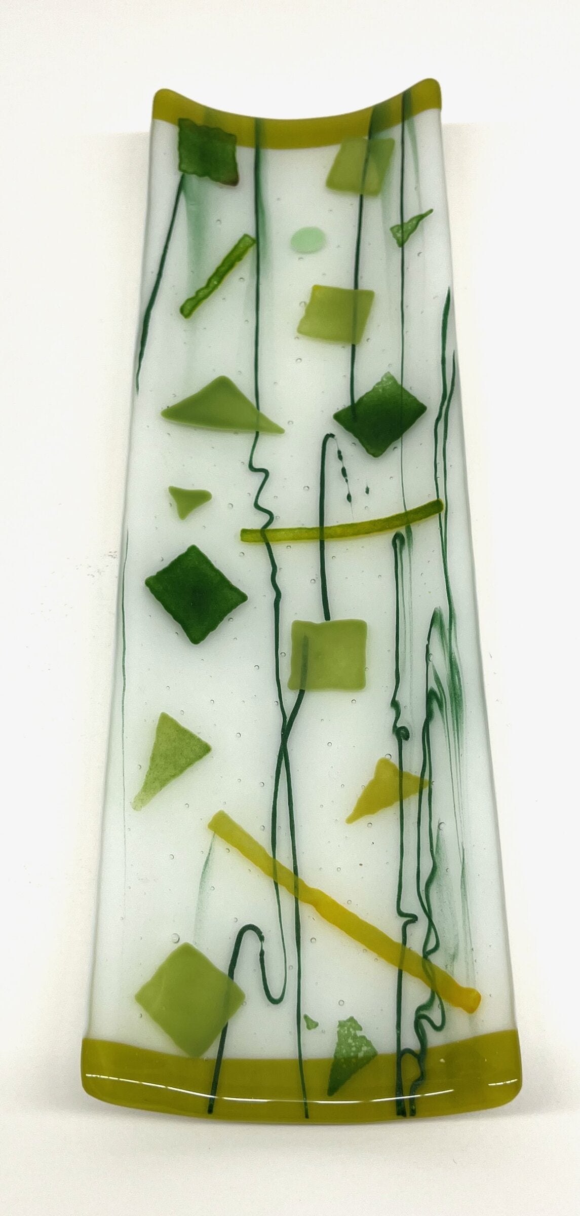 Green Triangles and Squares Tray