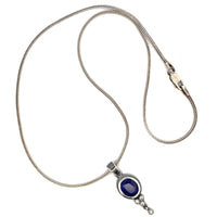 Silver Sapphire & Diamond Pendant
