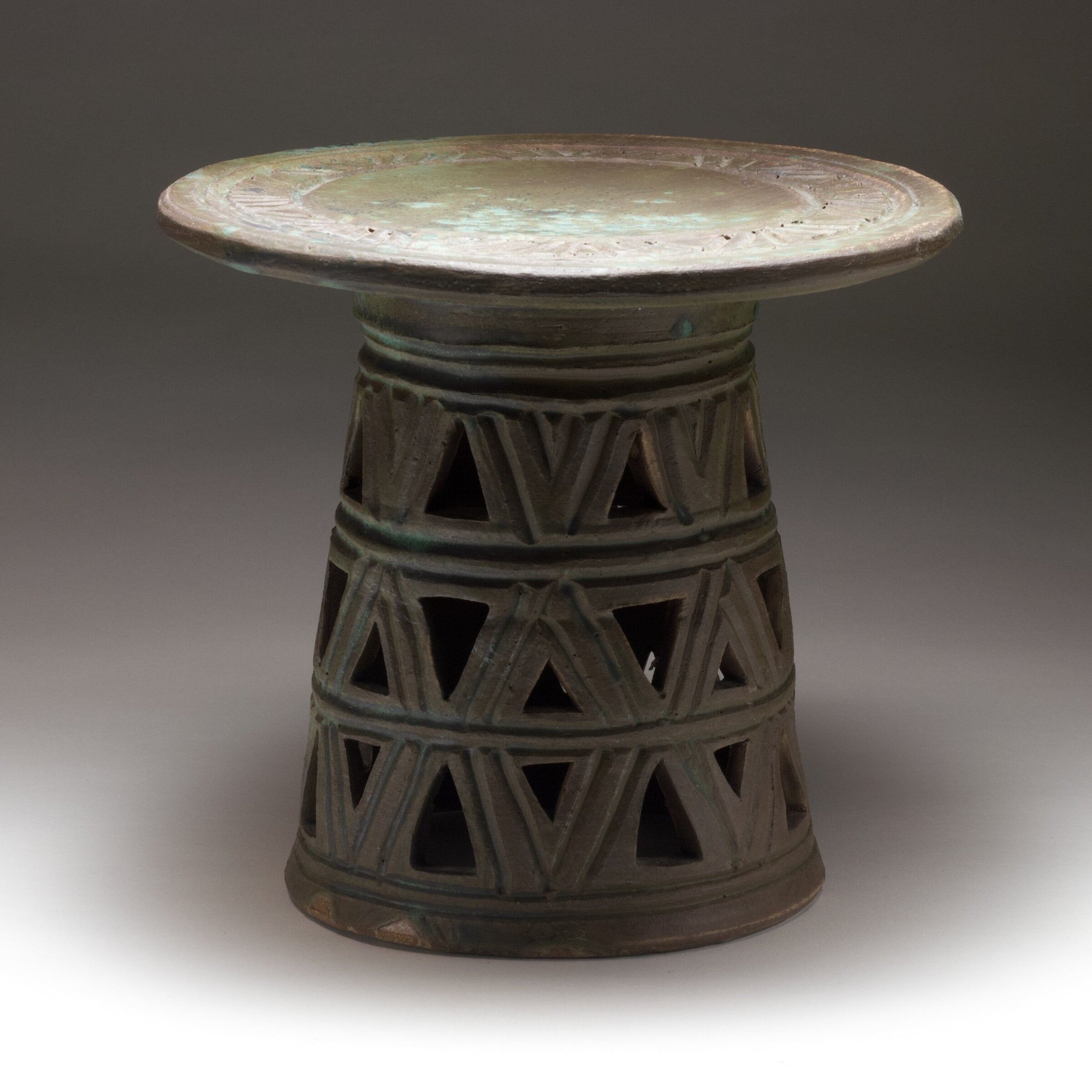 Carved Stoneware Pedestal