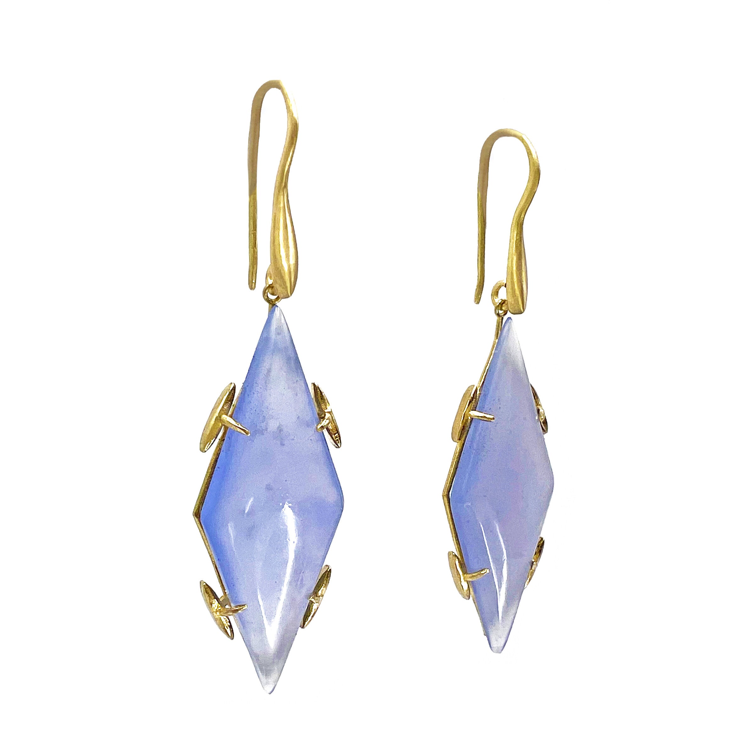 Chalcedony Kite Drop Earrings