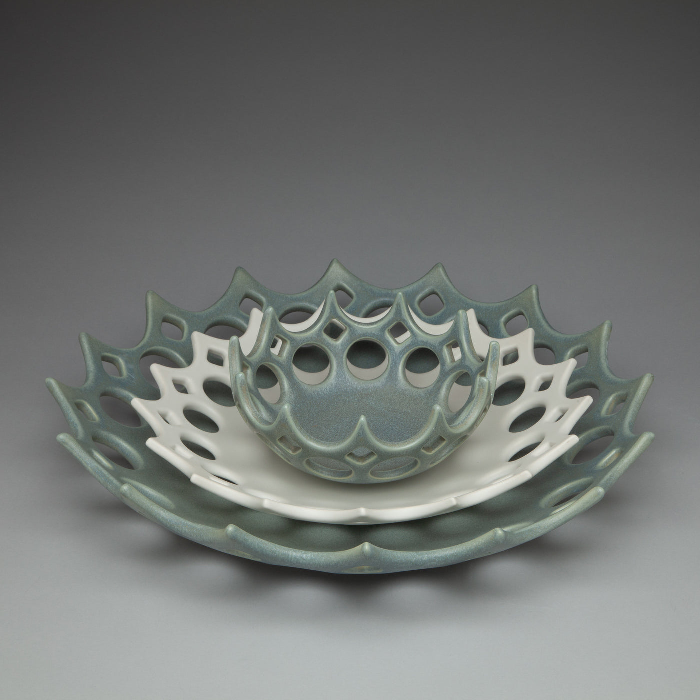 Set of Three Nesting Crown Bowls