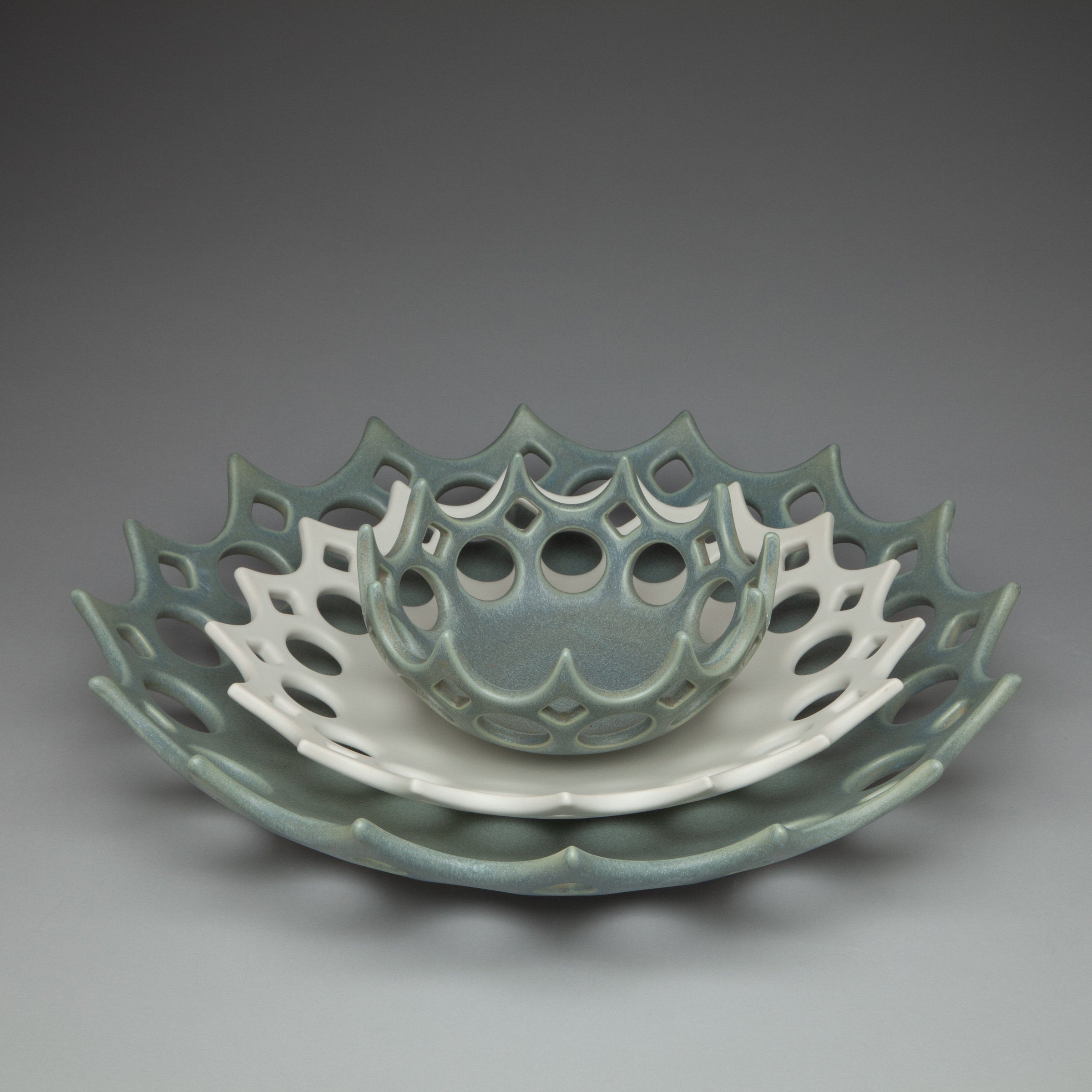 Set of Three Nesting Crown Bowls