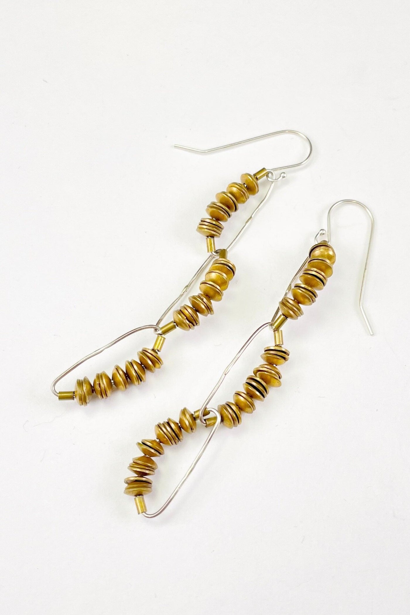 Brass Triple Aizu Earrings