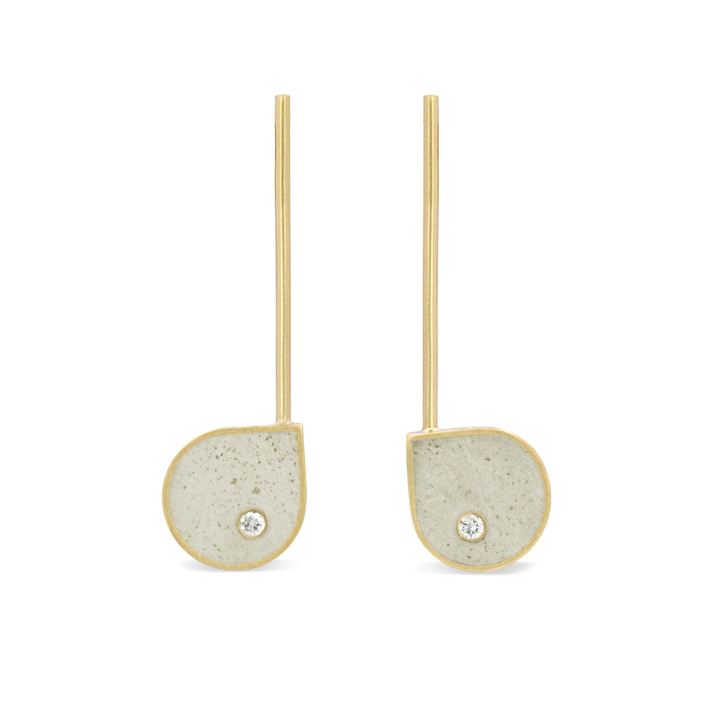 14k Yellow Gold with White Concrete