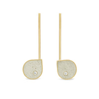 14k Yellow Gold with White Concrete