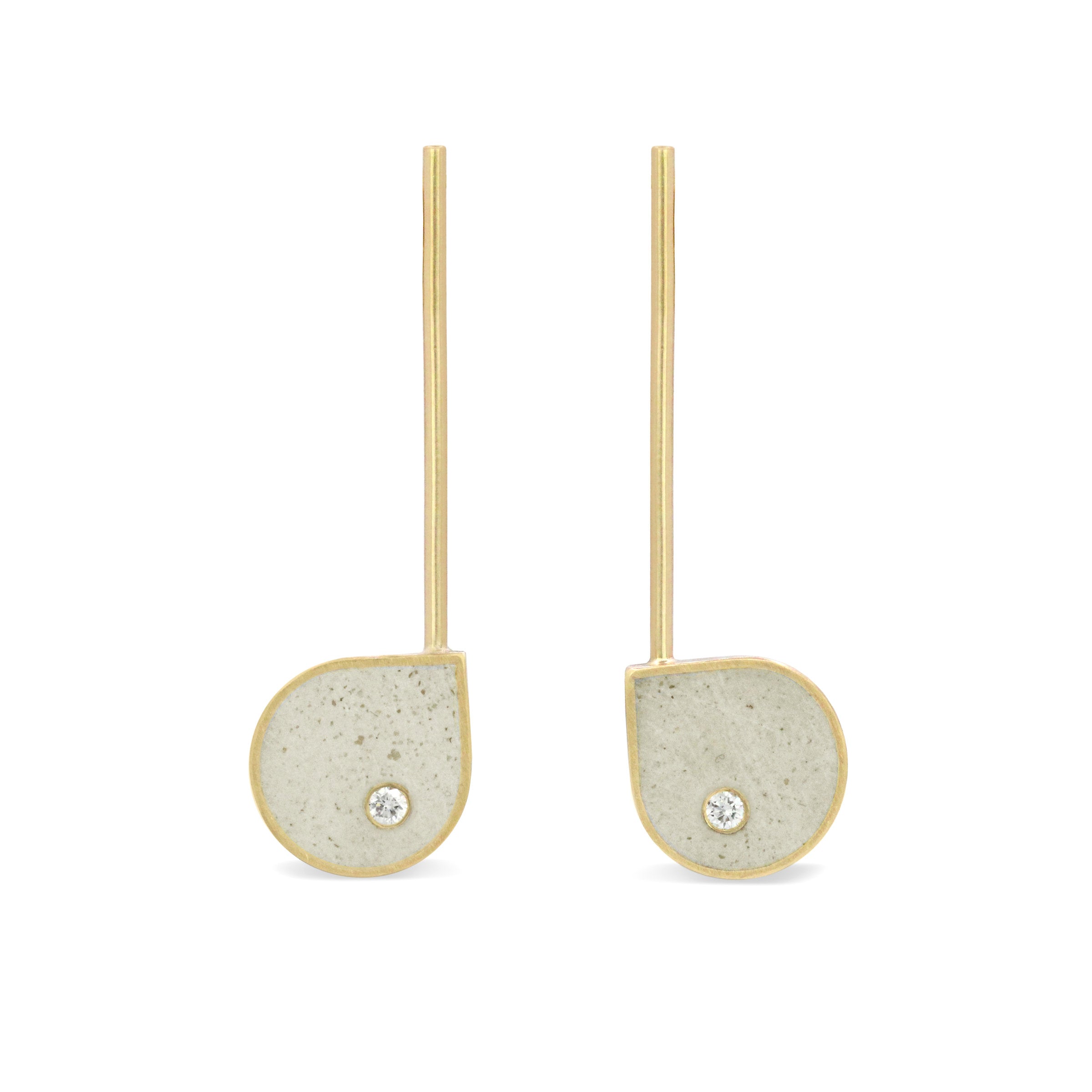 14k Yellow Gold with White Concrete