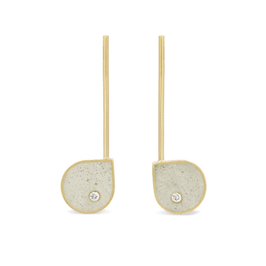 14k Yellow Gold with White Concrete