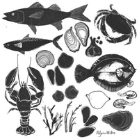 Seafood tea towel