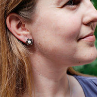 Rosy Blossom Stud Earrings