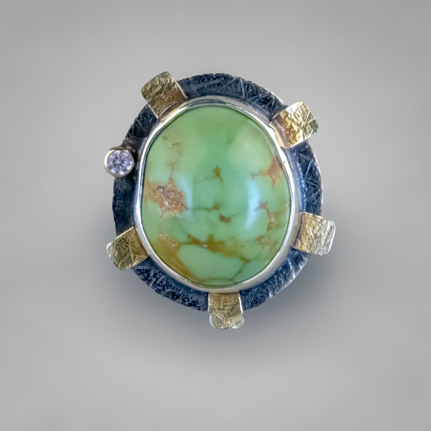 Oval Green Turquoise Ring