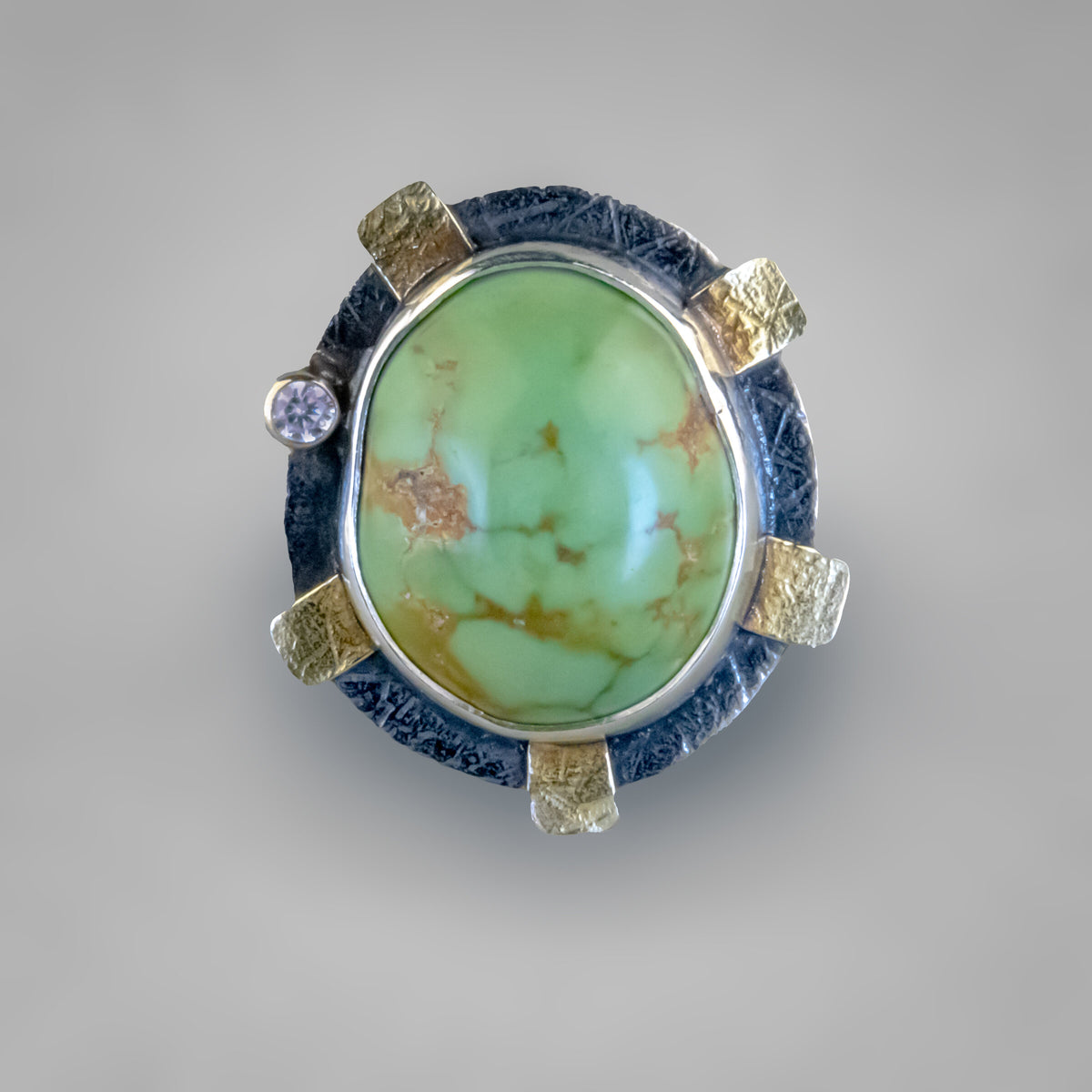 Oval Green Turquoise Ring