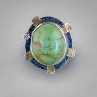 Oval Green Turquoise Ring