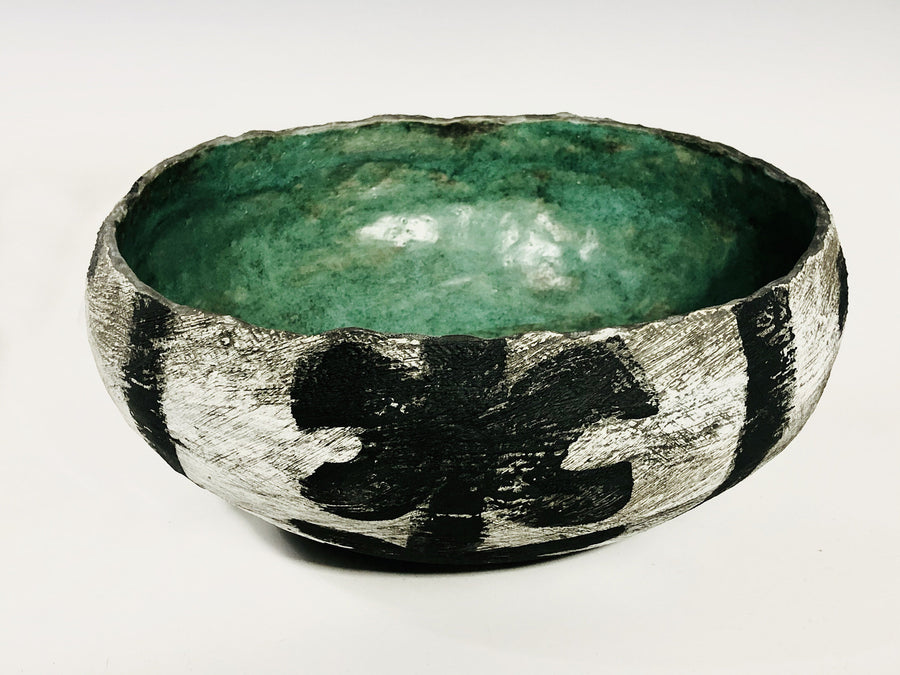 Large Primal Bowl with Turquoise Interior