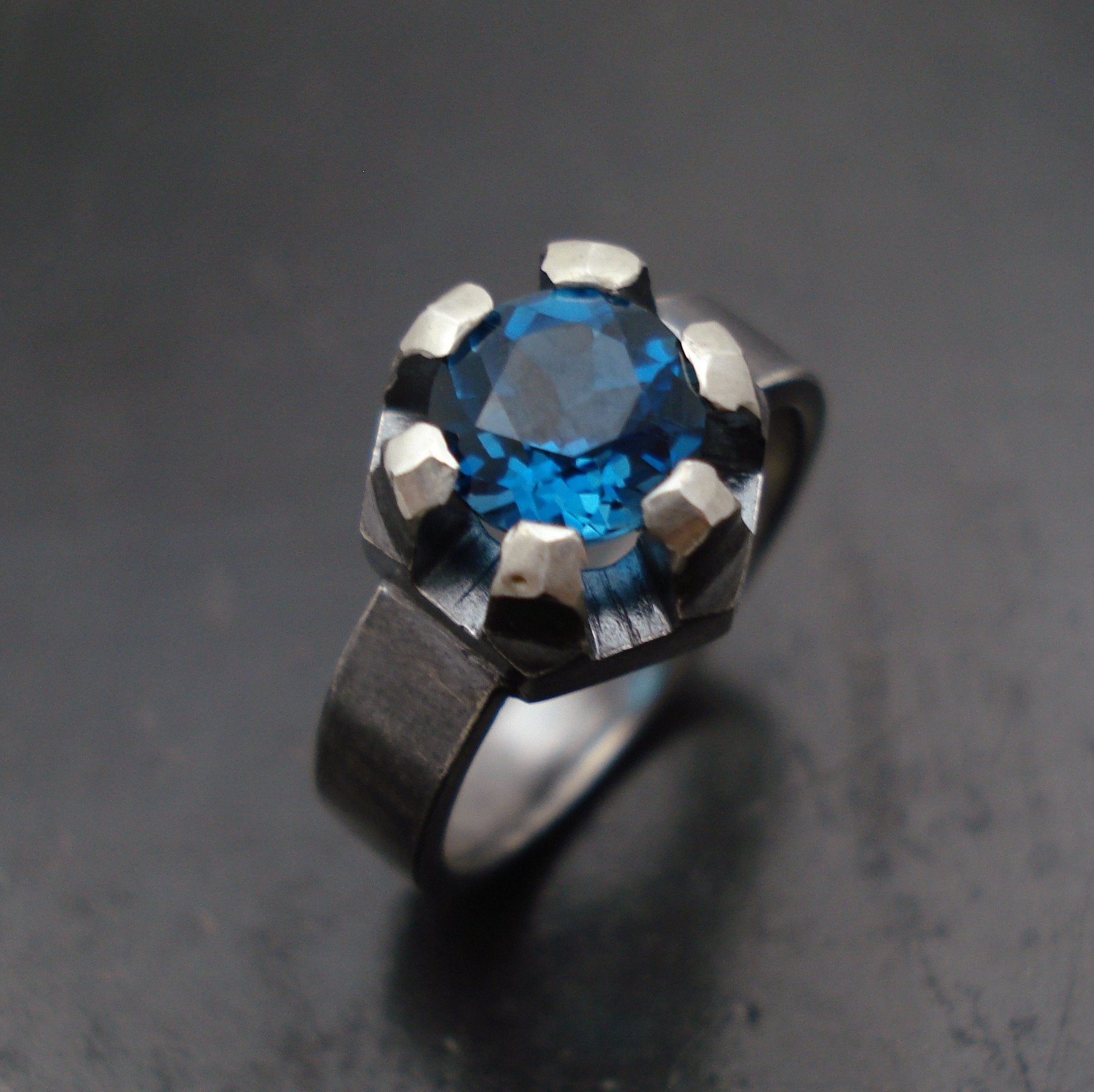Fortress Ring with Topaz