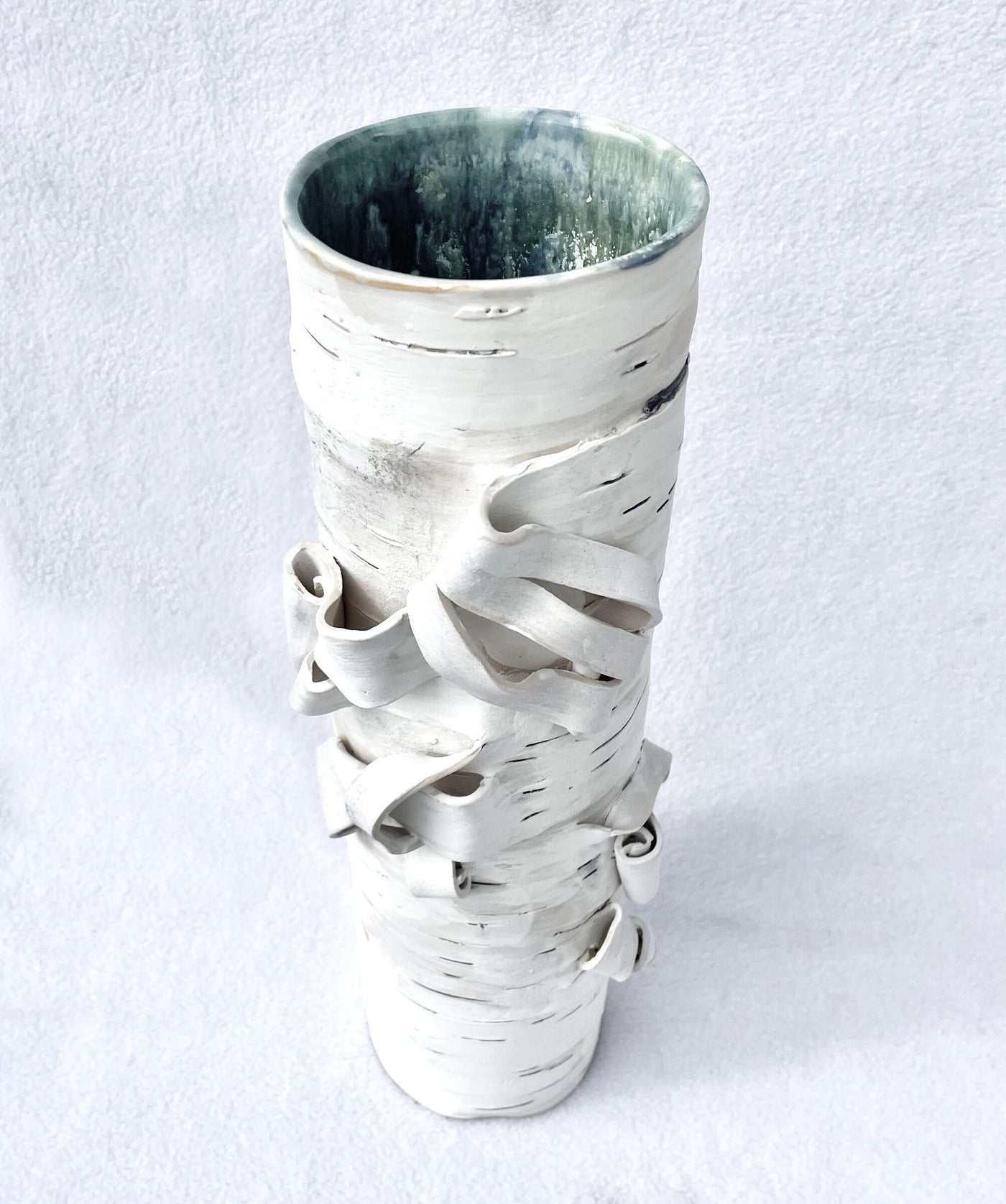 Birch Motif Vase with Green II