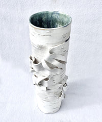 Birch Motif Vase with Green II