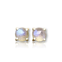 14k Yellow Gold and Labradorite Stud Earrings